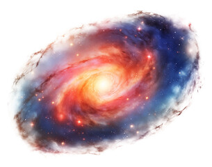 Wall Mural - Cosmic Spiral Galaxy Isolated on Transparent Background PNG
