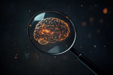 Leinwandbilder - Exploring transparency in artificial intelligence through a detailed examination of a digital brain representation under magnification
