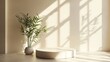 © rajagambar99 - Minimalist Product Display Podium with Plant and Soft Light Shadows