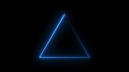 Wall Mural - Glowing purple color neon triangle icon animation background 4k video.