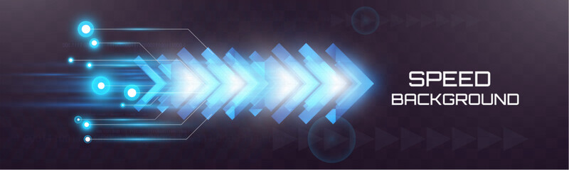 Aufkleber - Futuristic speed background with glowing arrows, motion blur, digital technology concept, fast-moving elements, dynamic light trails, high-tech energy flow, acceleration effect, sci-fi motion design.
