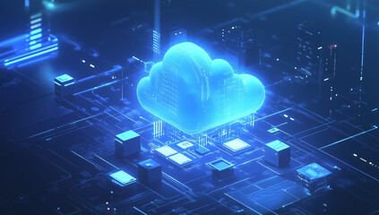 Cloud computing digital information and cyberspace background