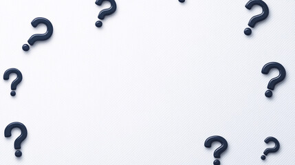 Multitude of white question marks on dark background