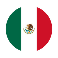 Wall Mural - Round Mexico flag icon