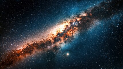 Wall Mural - a mesmerizing view showcases a galaxy composed of bright stars and swirling cosmic dust against the 