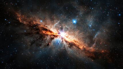 Wall Mural - a stunning cosmic explosion reveals vibrant colors and intricate details of star formation in a nebu