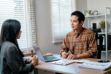 Poster - Businesspeople discussing during a meeting in the office