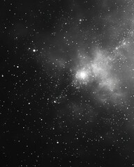 Wall Mural - Ethereal monochrome nebula with countless stars shining in the vast expanse of outer space cosmic celestial beauty