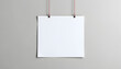 © Lola - Two blank white poster hanging up with clips mockup, dramatic. with white shades