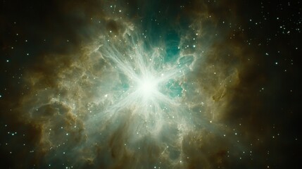 Wall Mural - a dazzling nebula in space, filled with swirling colors and radiant light
