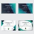 © Fianpanic - Teal, gray certificate templates; geometric background; award design
