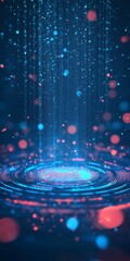 Wall Mural - a colorful image with a blue circle in the center and red and blue dots surrounding it. the backgrou