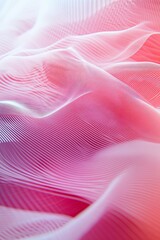 Wall Mural - a pink and white fabric with a wave pattern. the fabric is very soft and looks like it's made of sil