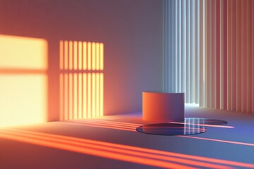 Wall Mural - a room with a white wall and a window. the window is letting in sunlight, creating a warm and inviti