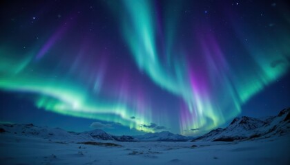 the ethereal aurora borealis shimmers and undulates across the night sky