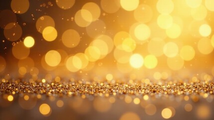 Wall Mural - golden glitter and sparkling lights background image featuring a shimmering surface