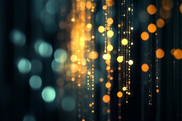 Wall Mural - the image is a blurry, colorful, and abstract representation of a string of lights. the lights are s