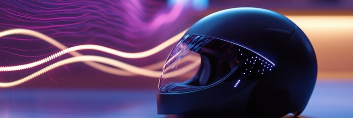 Aufkleber - Neurostimulation helmet for hair growth with gentle light and animated wave signals design