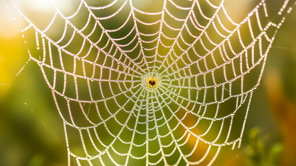 spider web with dew drops