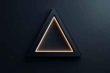 Wall Mural - a black triangle with a yellow light shining on it. the triangle is lit up and he is a part of a lar