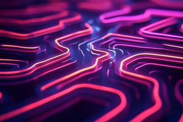 Wall Mural - a colorful, abstract image of lines and curves in neon colors. the image has a futuristic, sci-fi vi