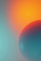 Wall Mural - abstract orb in a gradient of teal and orange hues