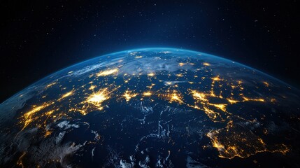 Aufkleber - A view of the Earth at night, with the entire planet lit up by the stars