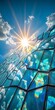 © Cloudyew - A stunning view of sunlight reflecting off a modern glass building facade, capturing the beauty of nature and architecture against a bright sky.