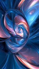 Wall Mural - Abstract Fluid Art with Blue and Pink Swirls