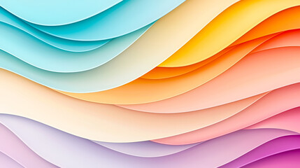 Aufkleber - Soft curves and vivid colors blend seamlessly, creating an abstract design that evokes feelings of tranquility and artistic expression