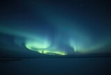Subtle gray aurora borealis, ethereal glow across a dark sky, cold, subtle