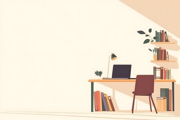 Wall Mural - stylish home office workspace design