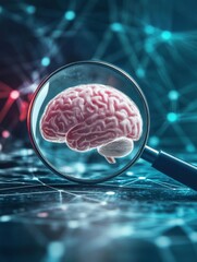 Leinwandbilder - Exploring the depths of artificial intelligence through a magnified brain network, symbolizing transparency and oversight