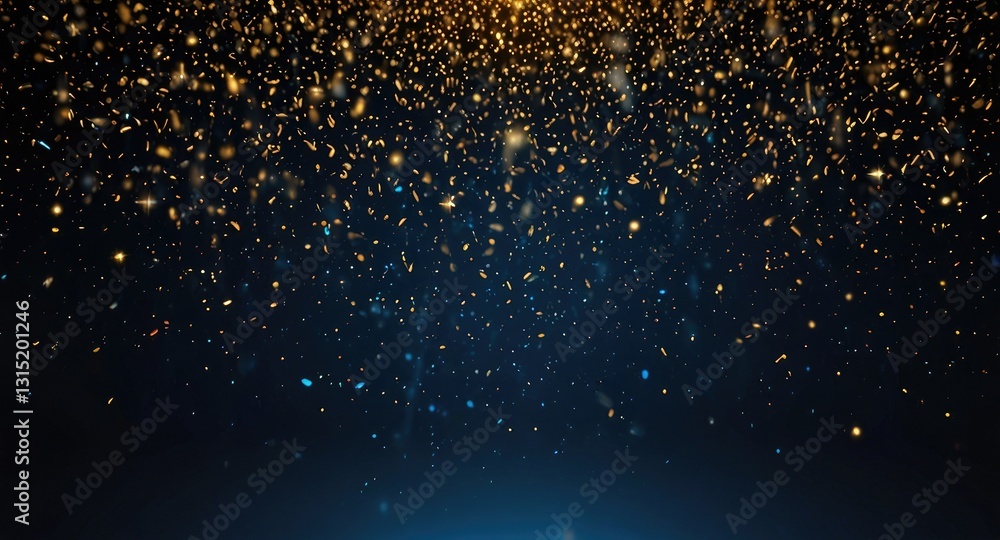 Golden Particles Falling Dark Background Stock Photo | Adobe Stock