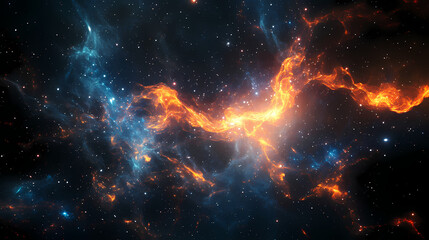 Wall Mural - a view of deep space with a network of glowing stars and distant galaxies, highlighting the intricat