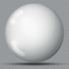 Wall Mural - transparency gray ball or precious pearl. water bubble. glass realistic ball, 3d abstract vector ill