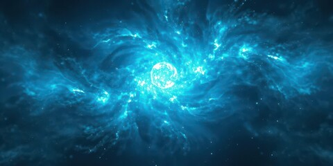 abstract swirling nebula of blue light, glowing energy , pattern,background