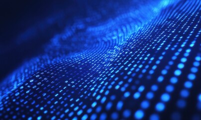 Technological Security: Abstract Fingerprint Close-up on Screen with Binary Code Background