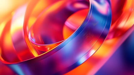 Poster - Abstract Colorful Swirling Ribbons Background