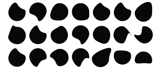 set of abstract organic blob shapes icon. blob shapes icon white background.