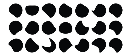 set of abstract organic blob shapes icon. blob shapes icon white background.