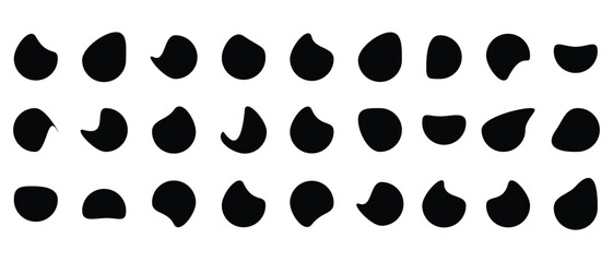 set of abstract organic blob shapes icon. blob shapes icon white background.