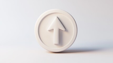 Upward Arrow Icon: Minimalist 3D Design for Navigation, Progress, and Directional Guidance