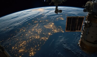 Wall Mural - sunrise over earth from space