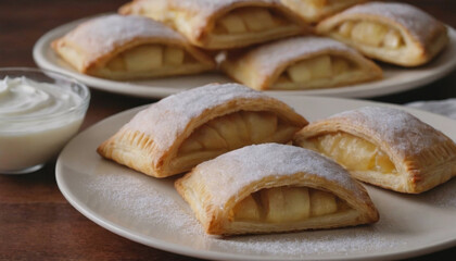 Wall Mural - apple turnover pastries on a plate