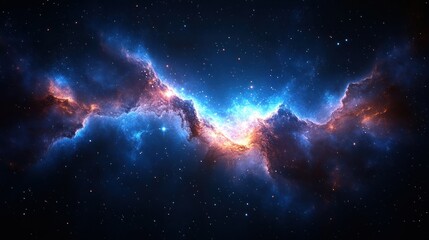 Wall Mural - Cosmic Nebula Glowing gas clouds in deep space, stellar background, science fiction artwork