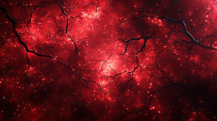 Wall Mural - exploring the cosmic red nebula outer space digital art stellar environment abstract view visual con