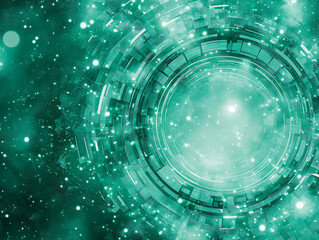 Wall Mural - cosmic portal: an intricate, futuristic portal or gateway glows with celestial light, set against th