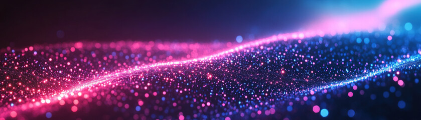 Wall Mural - Dynamic light trails dance across the canvas of a vibrant digital landscape
