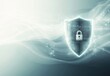 © ANUAR - Digital shield symbolizing data security with binary code and glowing effects on modern gradient background for online protection and cybersecurity themes